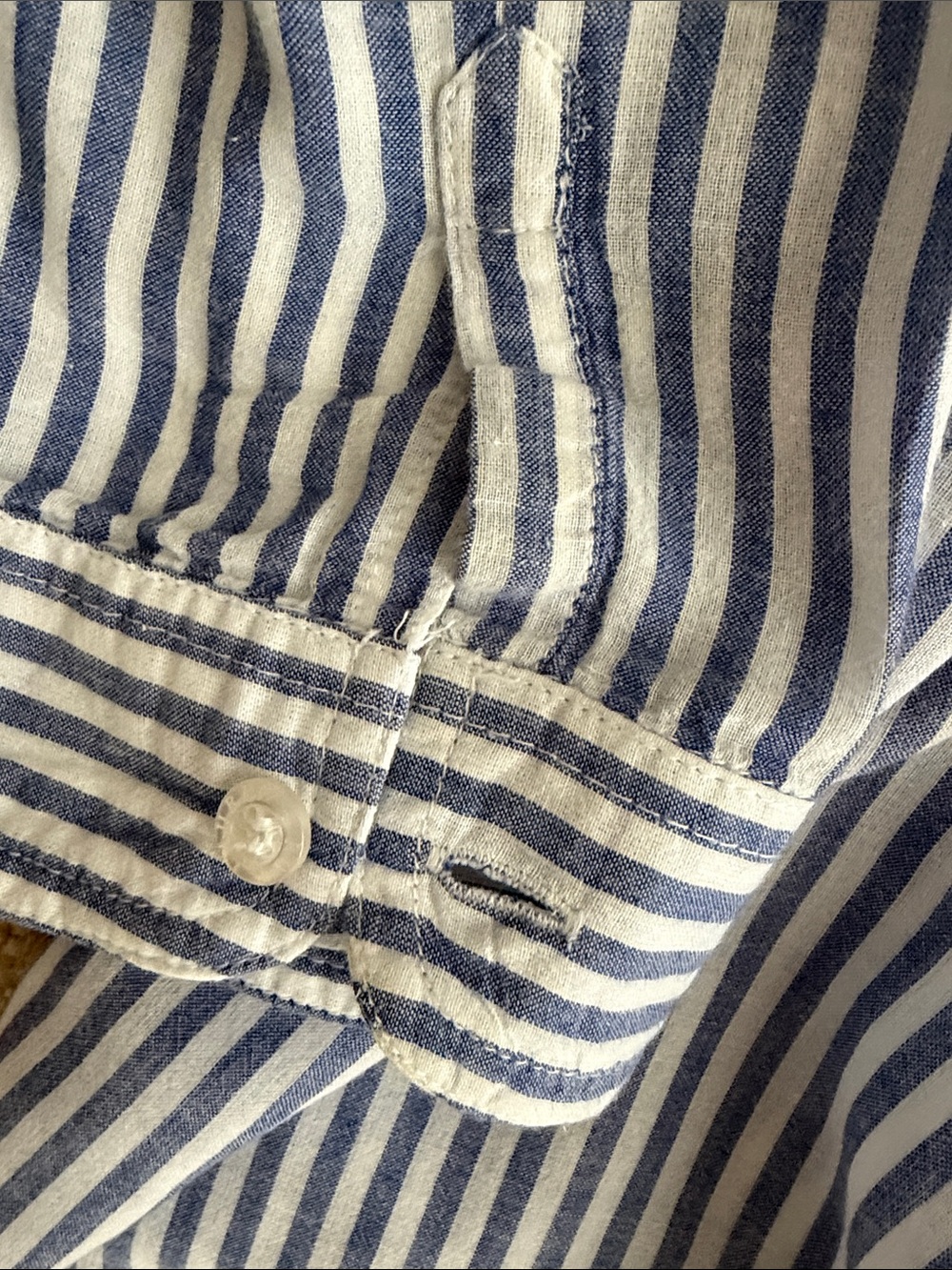 RALPH LAUREN STRIPED BUTTON-DOWN SLEEP SHIRT - Picture 6 of 6